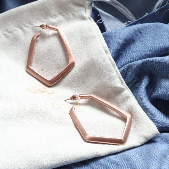 Kendra Scott | Lonnie | Rose Gold Hoop Earrings - Picture 2 of 3